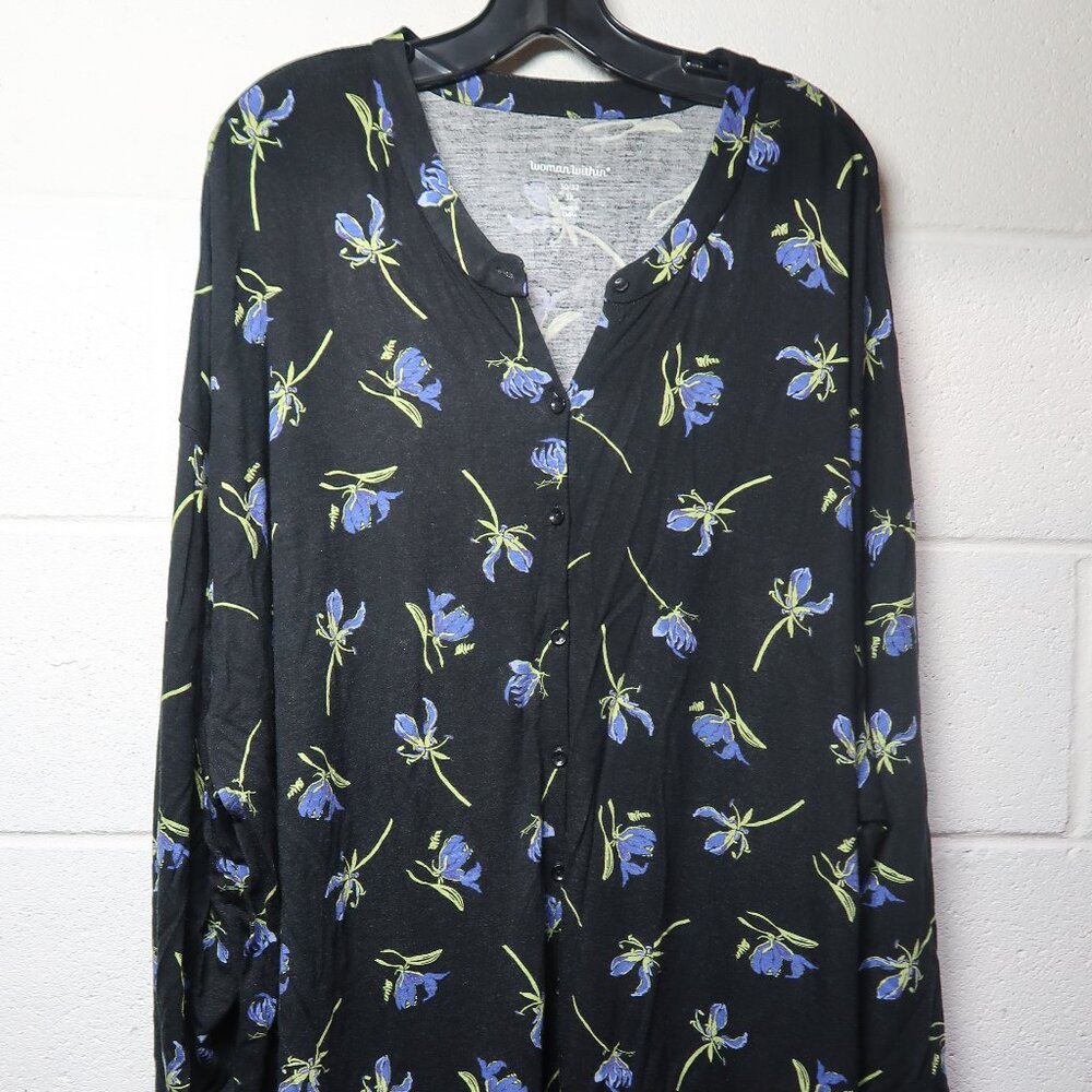 Woman Within Long Sleeve Button Up Duster in Size 3X (30-32)
